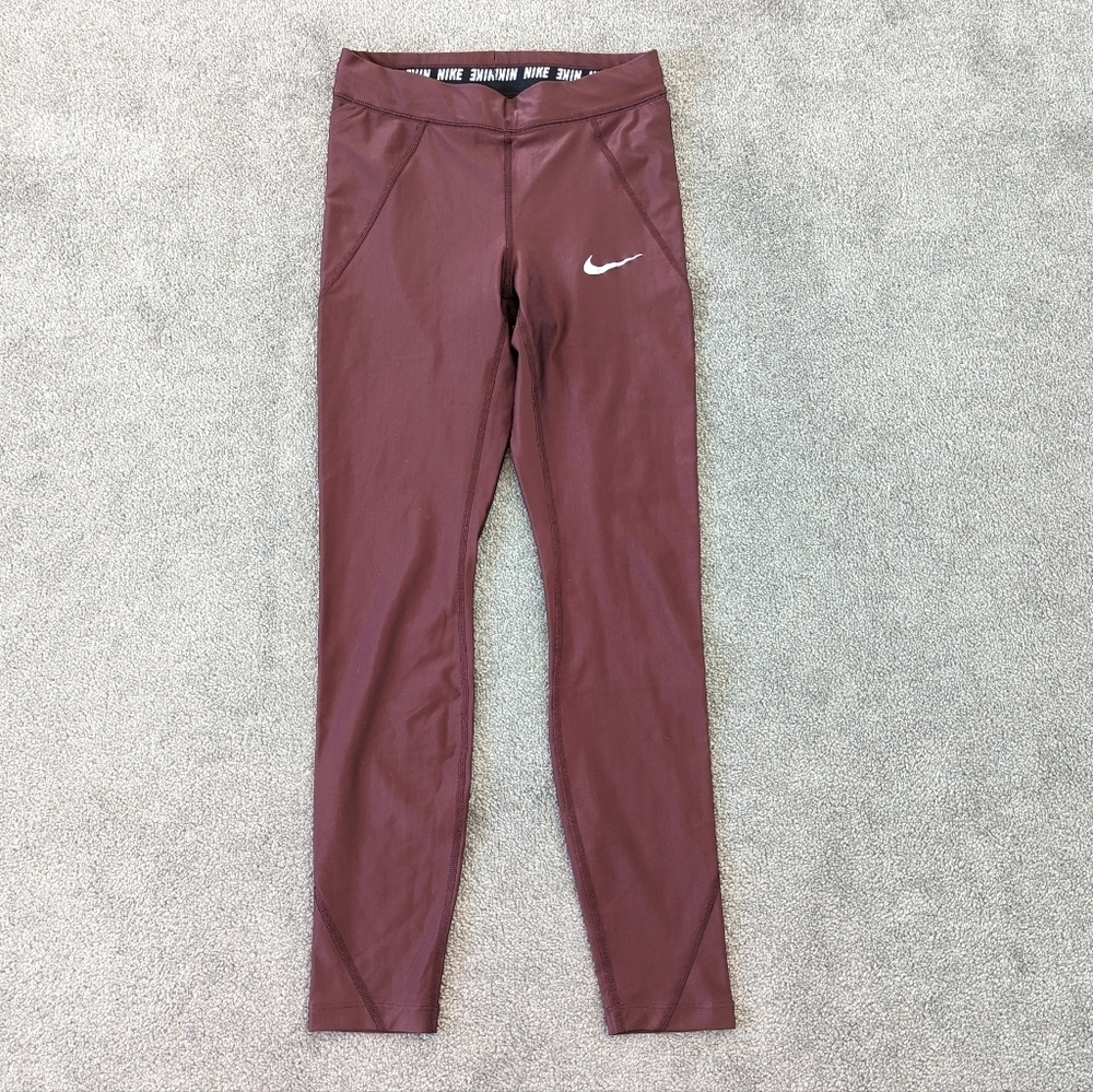 Nike Women's Athletic Leggings Size XS Dark Red Activewear Pants